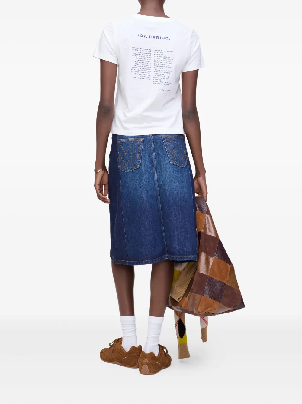 Marc Jacobs Joy T-shirt met fluwelen logo Wit