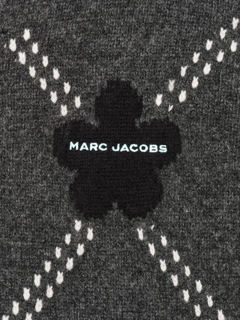 Marc Jacobs Vest met argyle-patroon en bloem Grijs