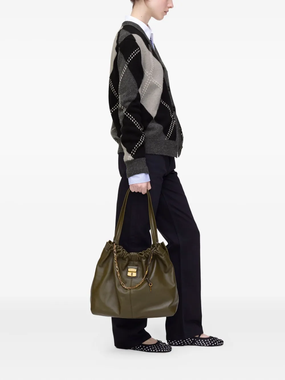 Marc Jacobs Vest met argyle-patroon en bloem Grijs