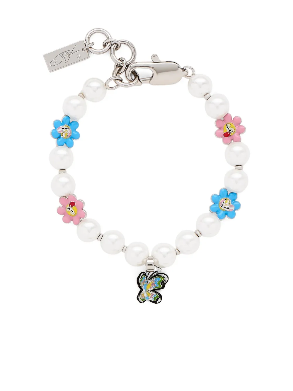 Marc Jacobs x Hattie Stewart Bracciale con perle Garden Station - Argento
