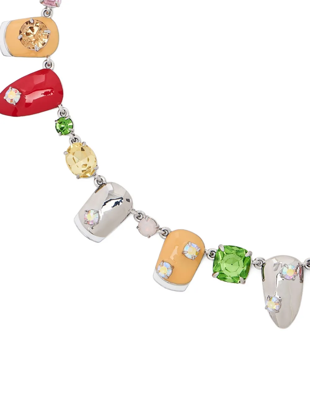Marc Jacobs Nails-embellished Necklace In Metallic