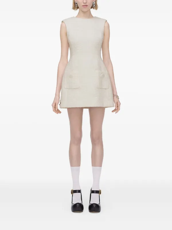 Marc Jacobs Tweed Pocket Mini Dress Neutrals FARFETCH IN