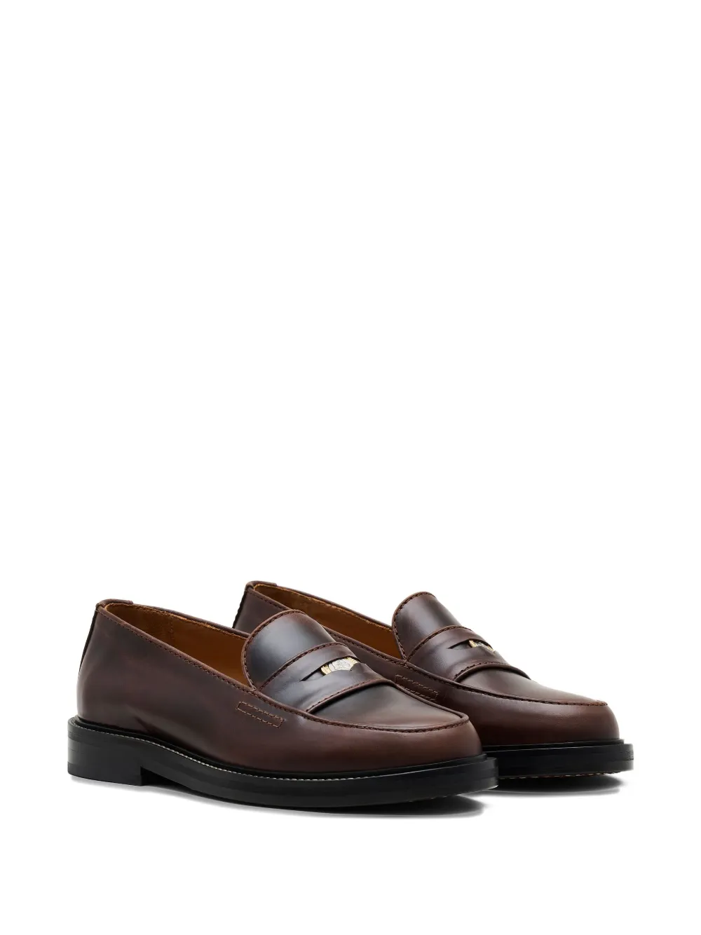 Marc Jacobs Leather Penny-strap Loafers In Brown