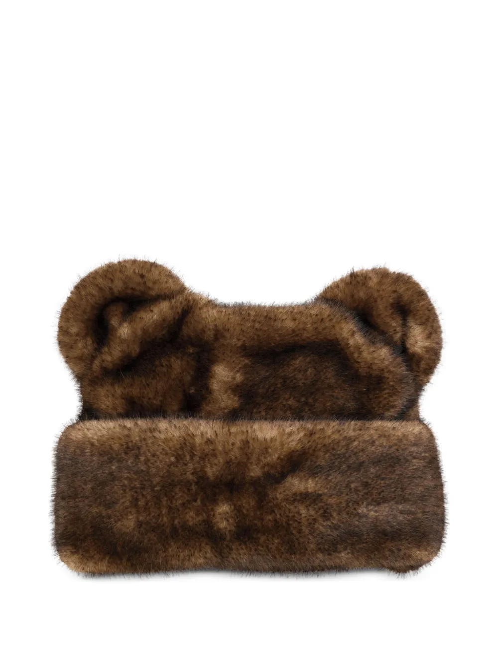 Marc Jacobs Hoed van imitatiebont met beeroren - Bruin