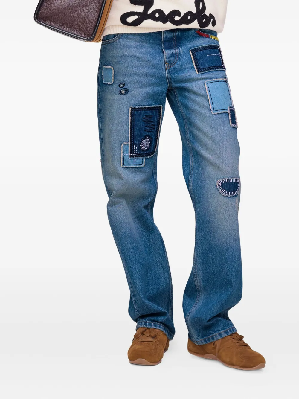 Marc Jacobs Jeans met vijf zakken en patchwork Blauw
