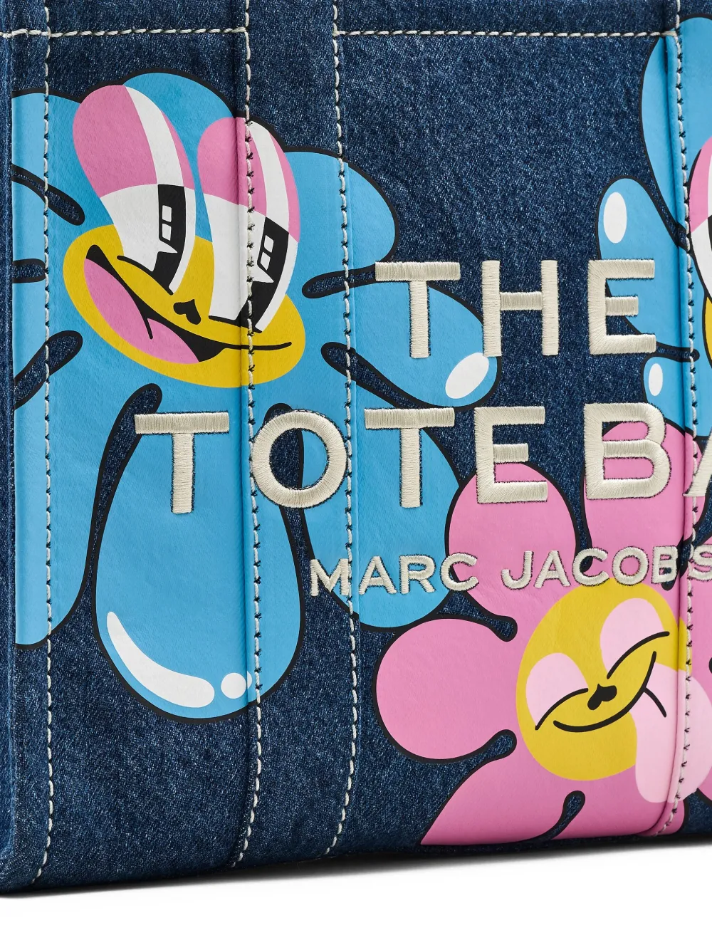 Marc Jacobs x Hattie Stewart denim shopper met bloemenprint Blauw