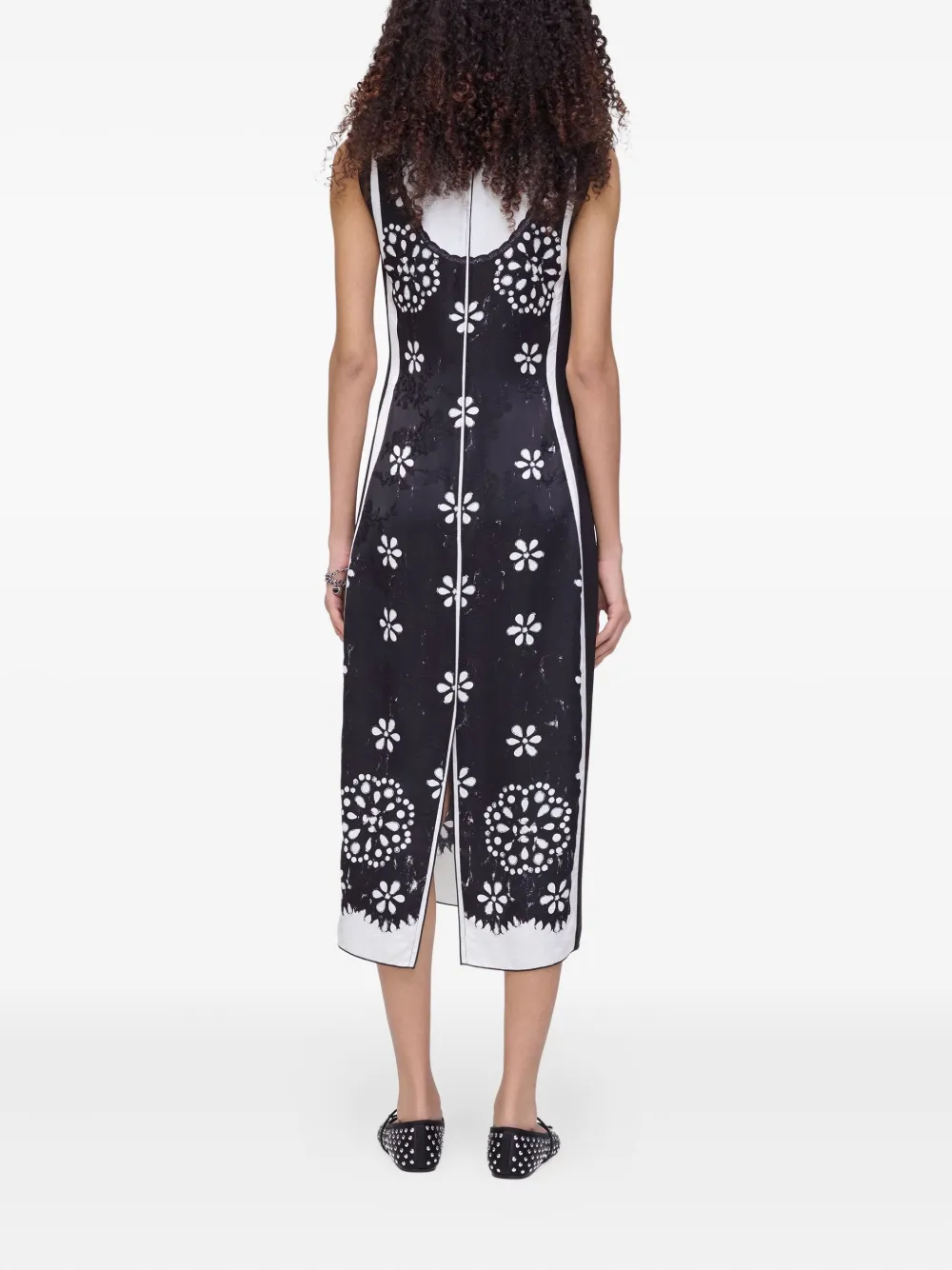 Marc Jacobs eyelet-floral dress Zwart