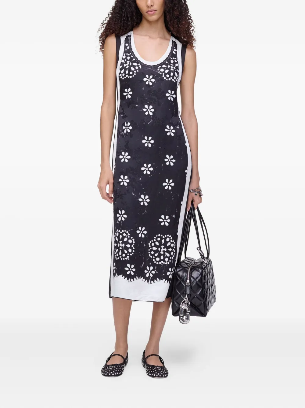 Marc Jacobs eyelet-floral dress - Zwart