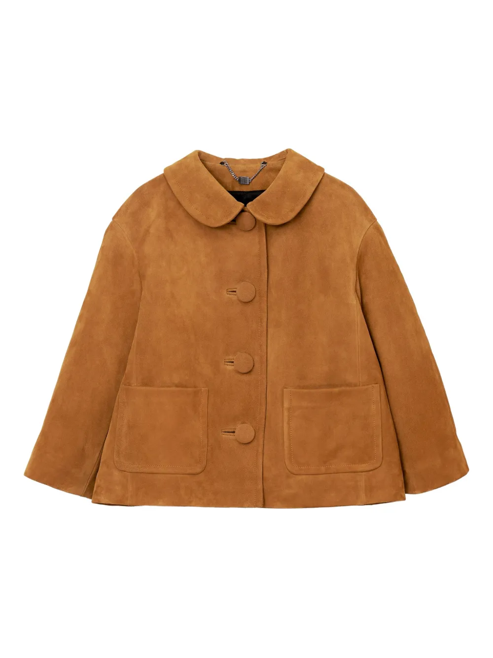 Marc Jacobs Doll Peter Pan-collar Suede Jacket In Brown