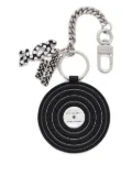 Marc Jacobs x Derrick Adams record-shaped leather keyring - Black