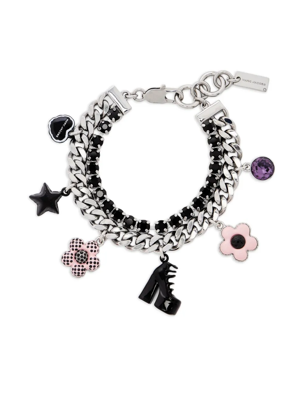 Marc Jacobs ザ ミニ アイコン チャーム ブレスレット - シルバートーン Marc Jacobs ザ ミニ アイコン チャーム ブレスレット - シルバートーン