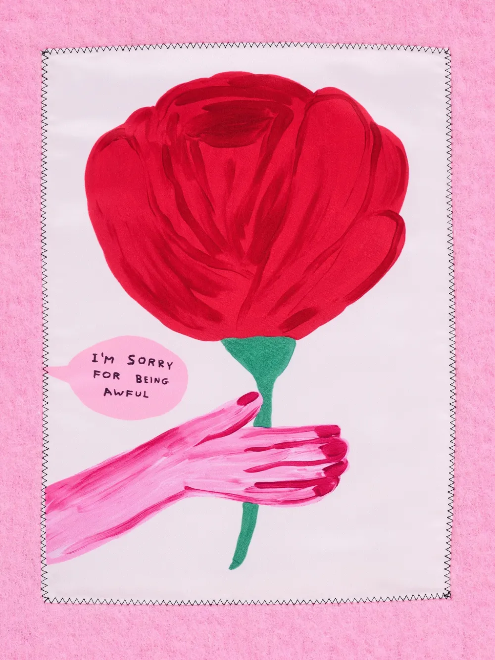Marc Jacobs Oh Rose Print Fringed Scarf In Pink