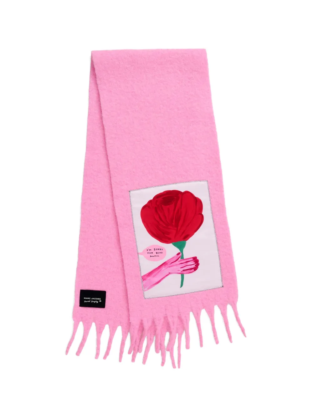 Marc Jacobs Sjaal met print en franje - Roze