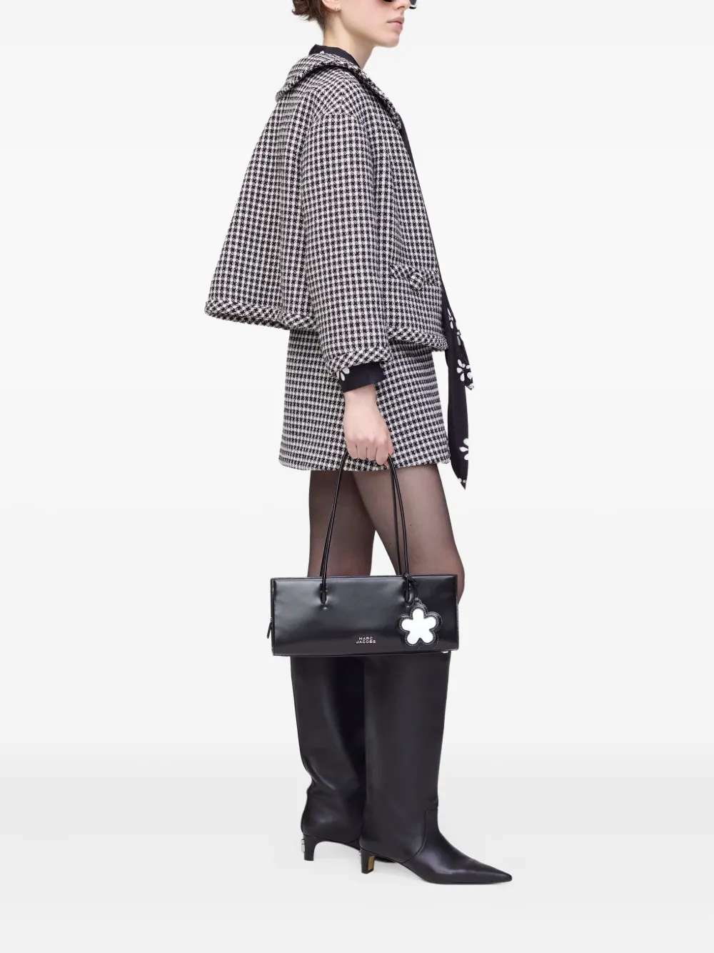 Marc Jacobs Tweed jack met gingham ruit Zwart
