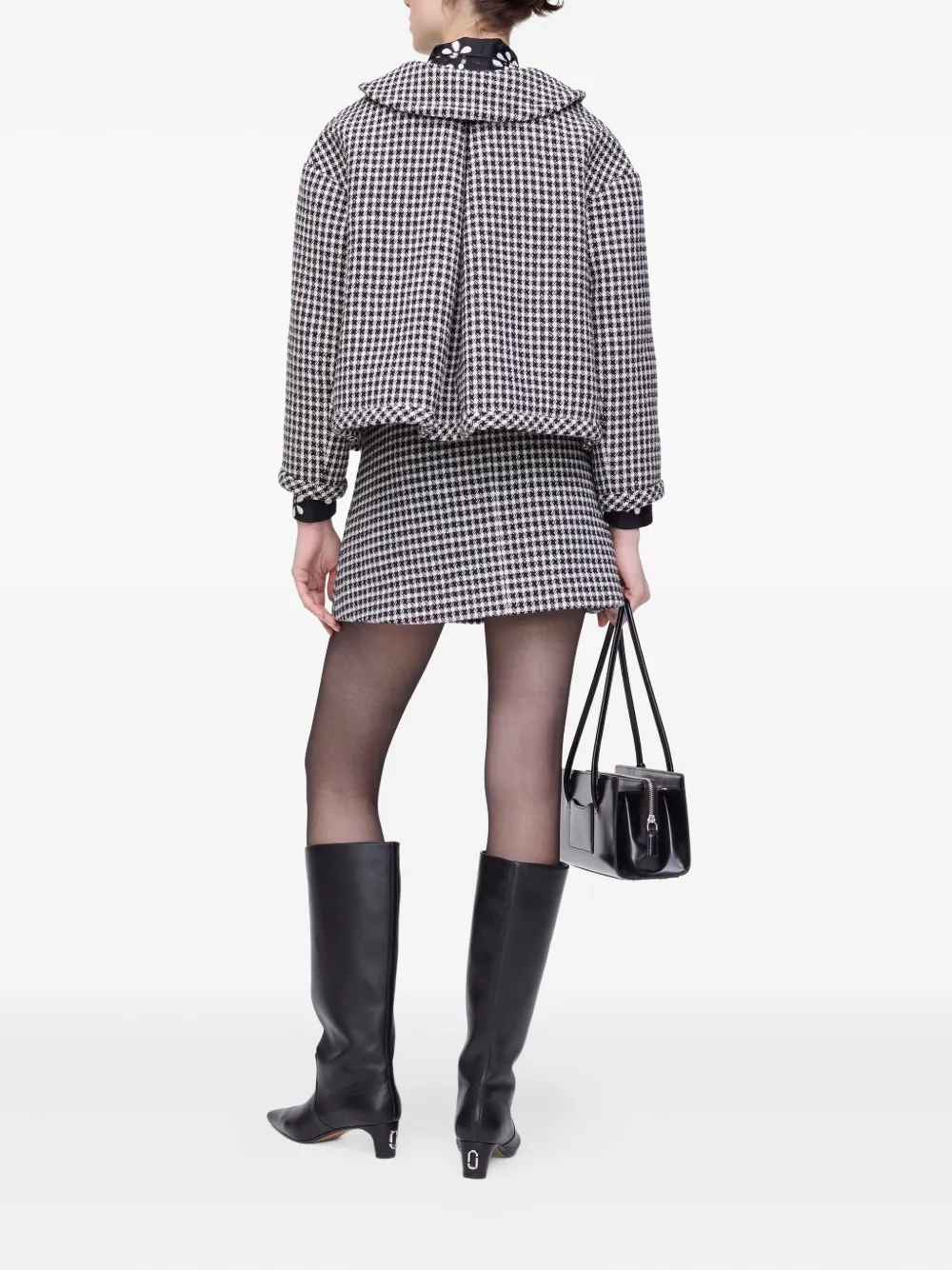 Marc Jacobs Tweed jack met gingham ruit Zwart
