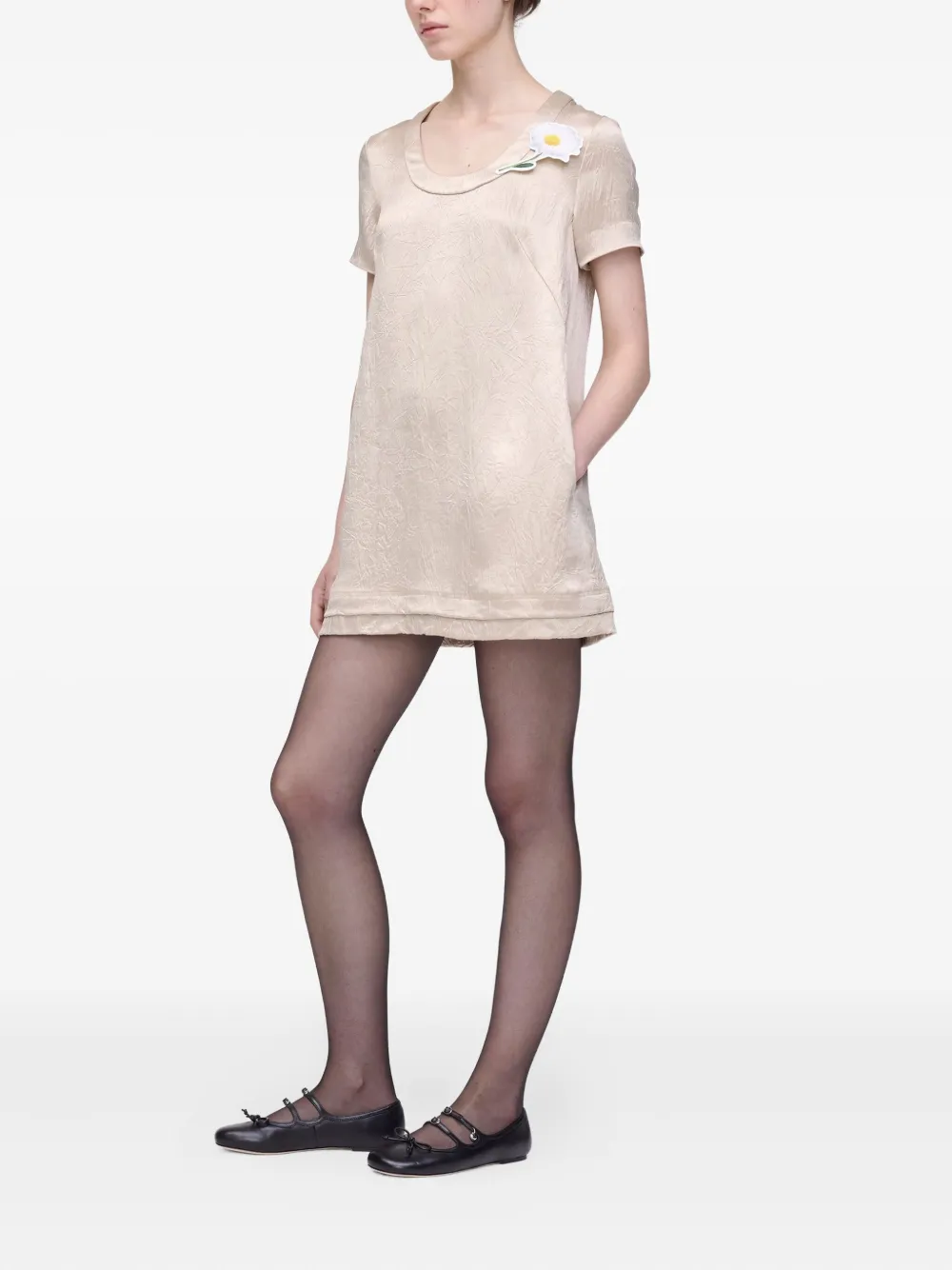Marc Jacobs Jurk verfraaid met bloemen Beige