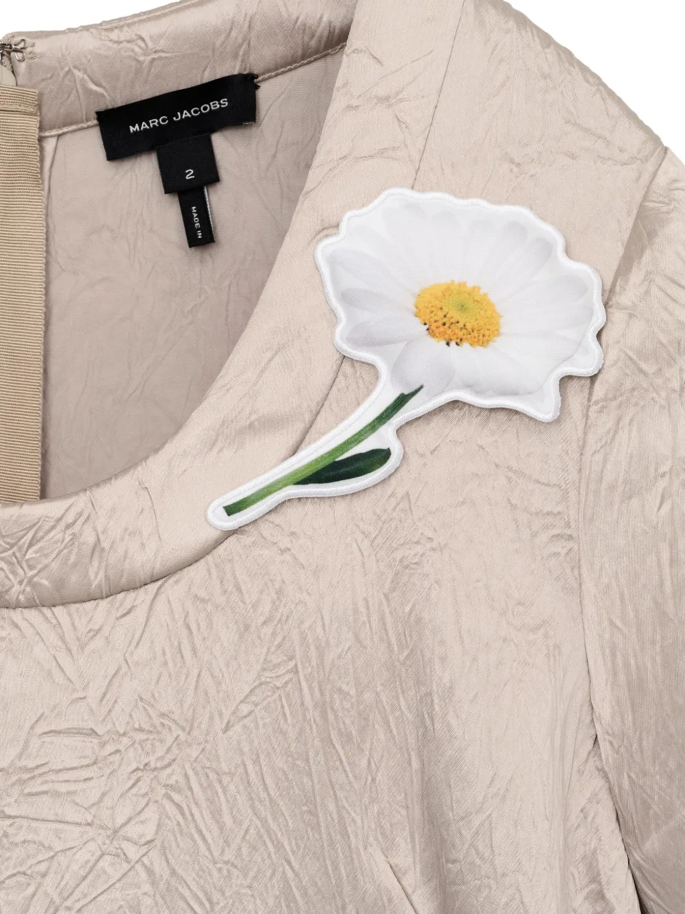 Marc Jacobs Jurk verfraaid met bloemen Beige