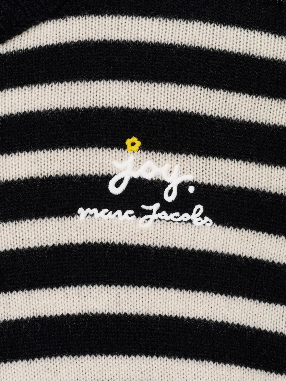 Marc Jacobs Striped-pattern Flower-embellished Sweater In Multi