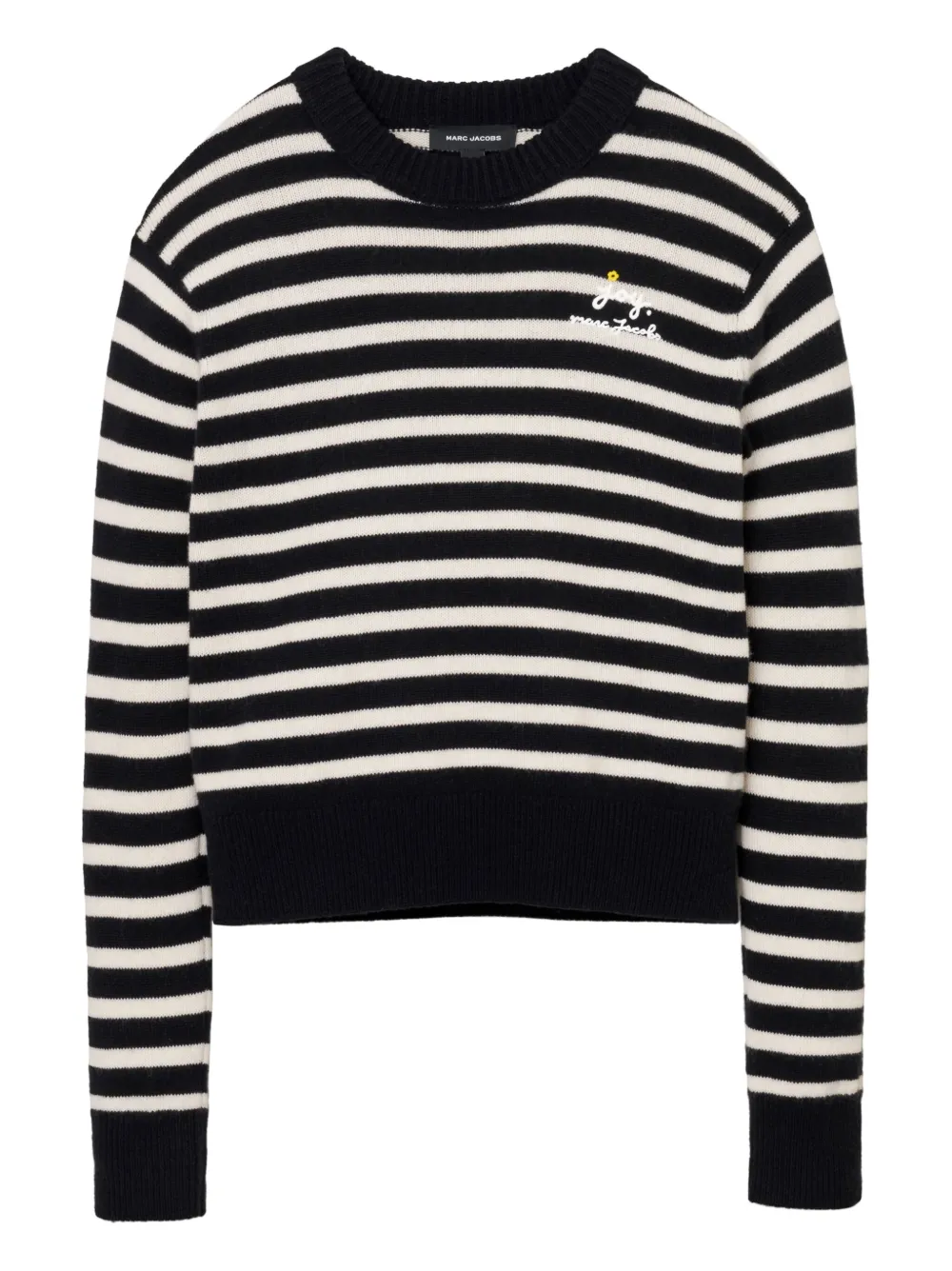 Marc Jacobs Striped-pattern Flower-embellished Sweater In Multi