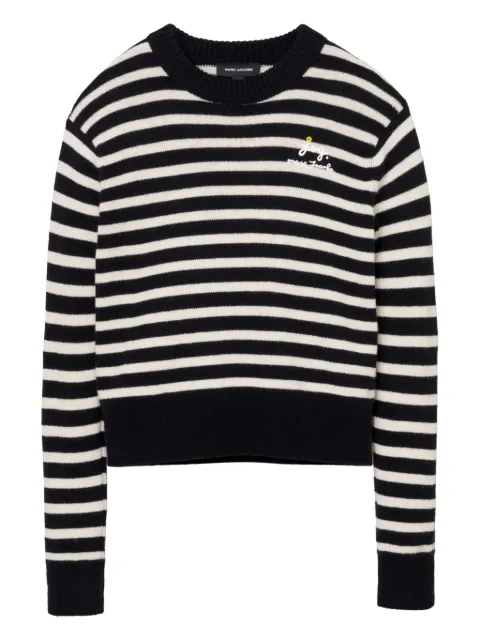 Marc Jacobs striped-pattern flower-embellished sweater