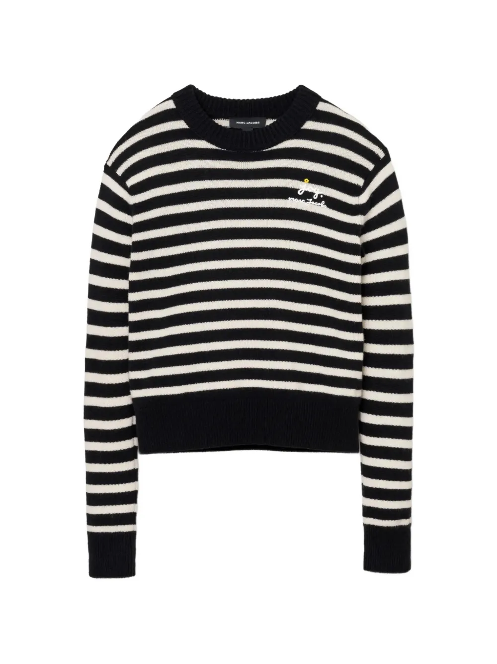 Marc Jacobs striped-pattern flower-embellished sweater - Nero