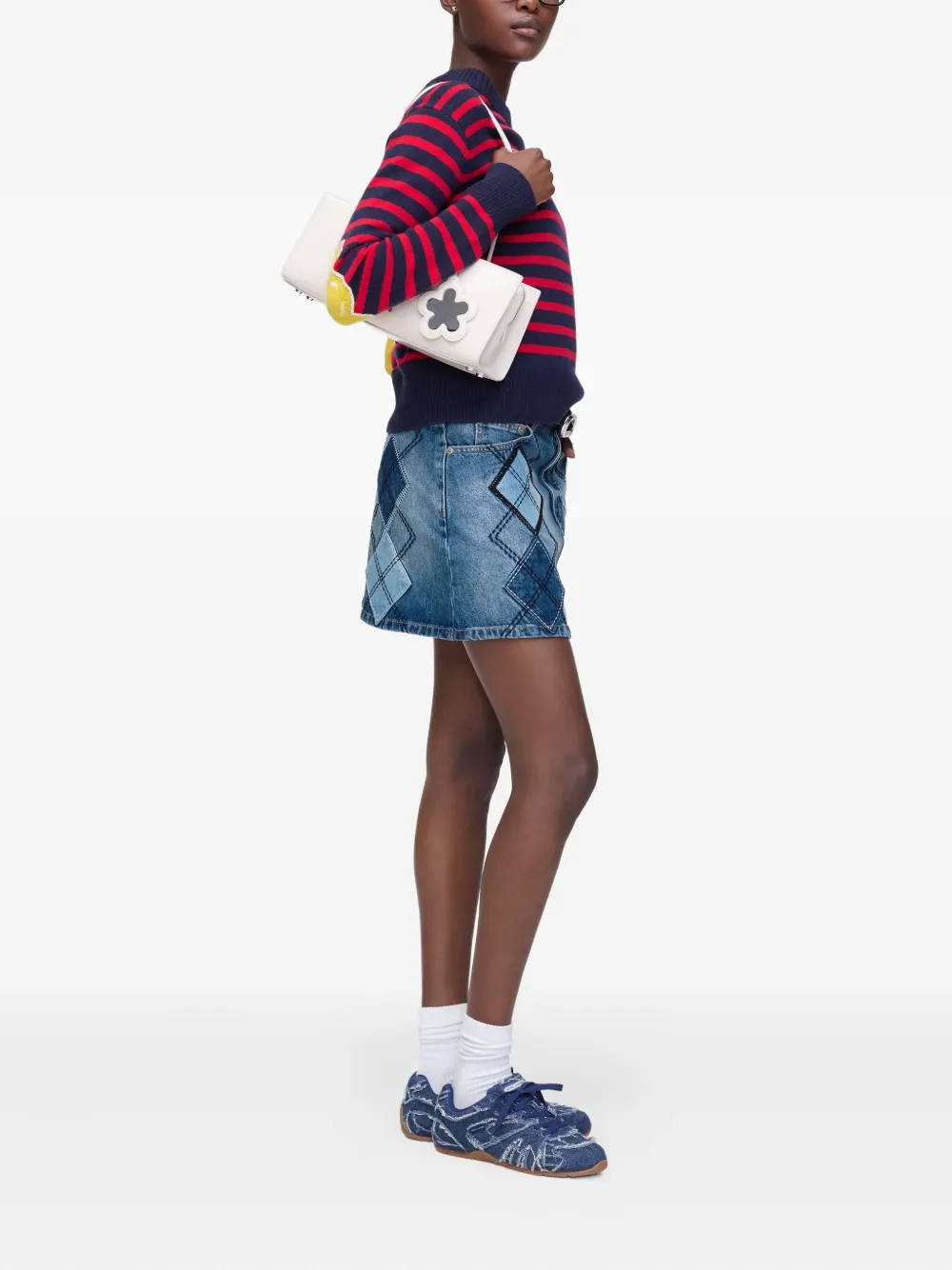 Marc Jacobs patchwork denim skirt - Blauw
