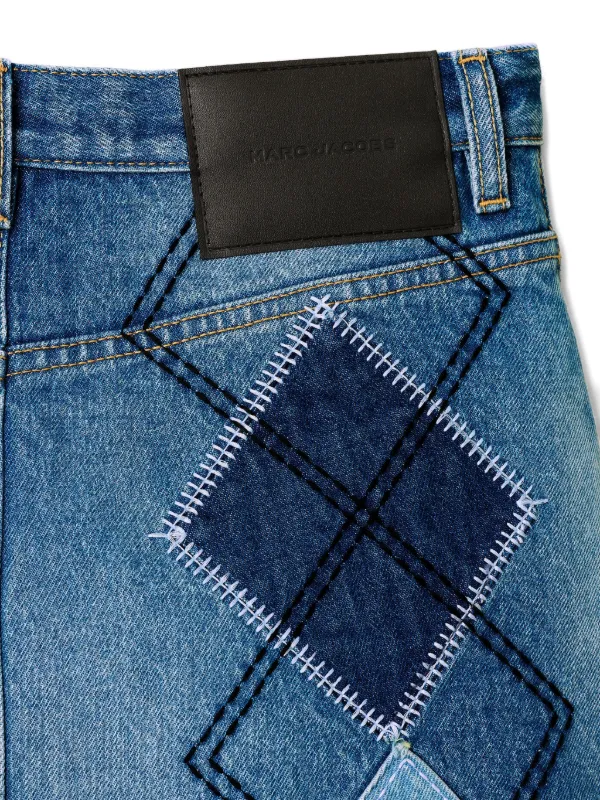 Marc Jacobs Patchwork Denim Skirt | Blue | FARFETCH IN