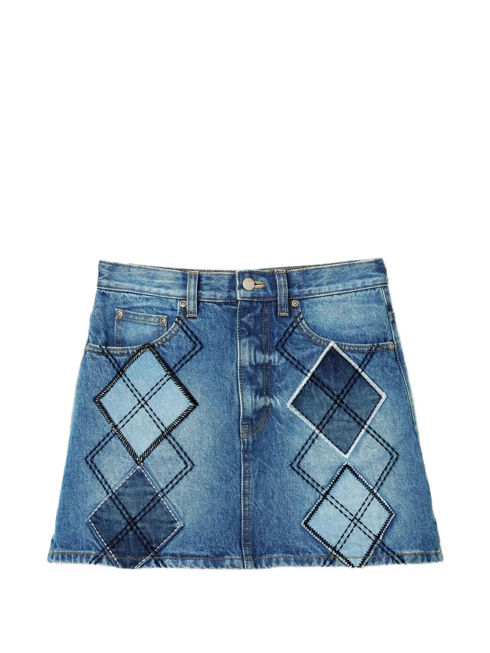 Marc Jacobs patchwork denim skirt - Blu
