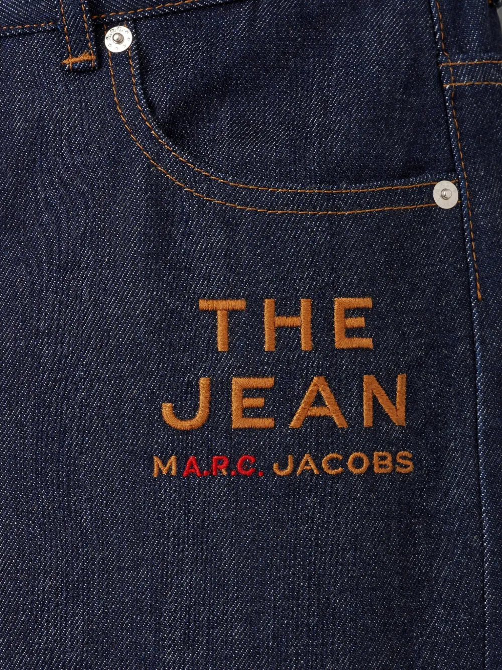 Marc Jacobs The Jean katoenen jeans met geborduurd logo Blauw