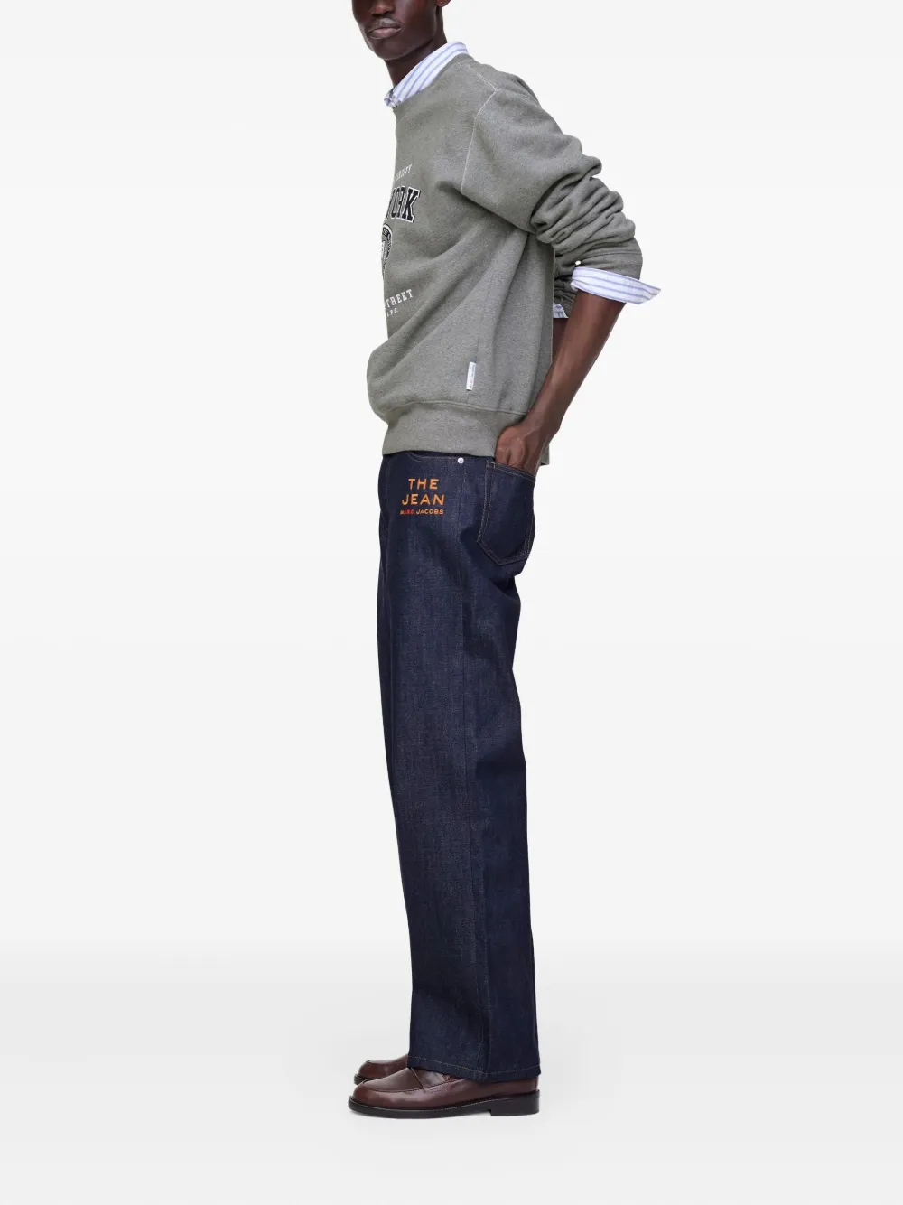 Marc Jacobs The Jean katoenen jeans met geborduurd logo - Blauw