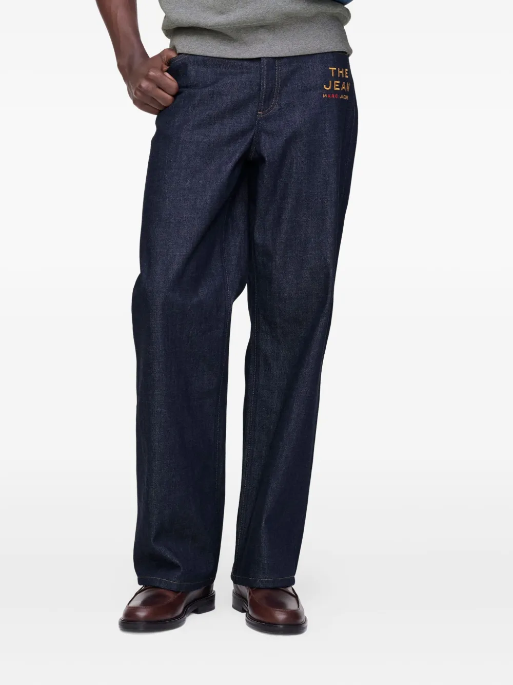 Marc Jacobs The Jean katoenen jeans met geborduurd logo Blauw