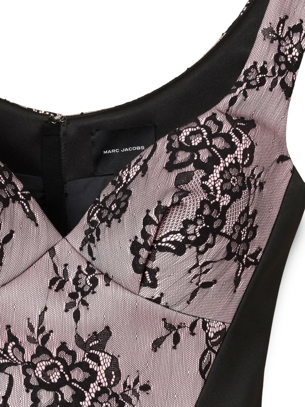 Marc Jacobs Sculpted Lace Sleeveless Mini Dress In Black