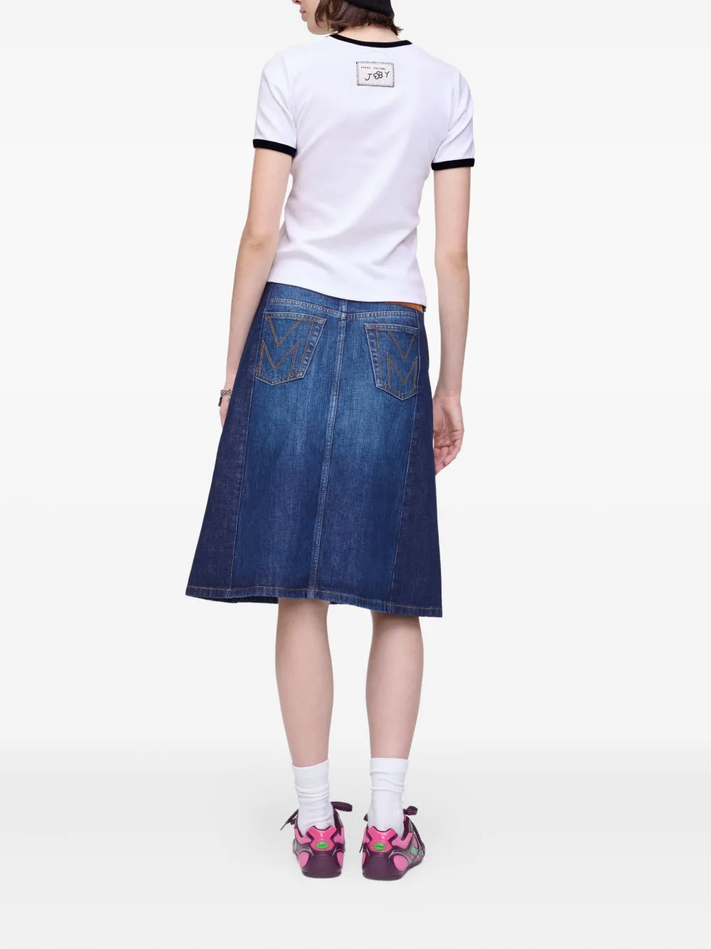 Marc Jacobs Flower-print Ringer Tee In White
