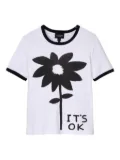 Marc Jacobs flower-print ringer tee - White