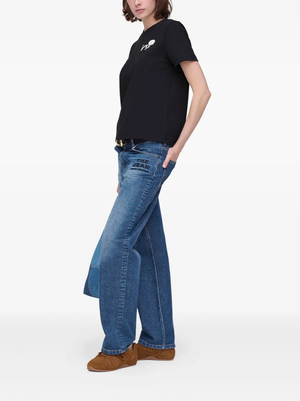 Marc Jacobs Katoenen T-shirt met madeliefjes Zwart