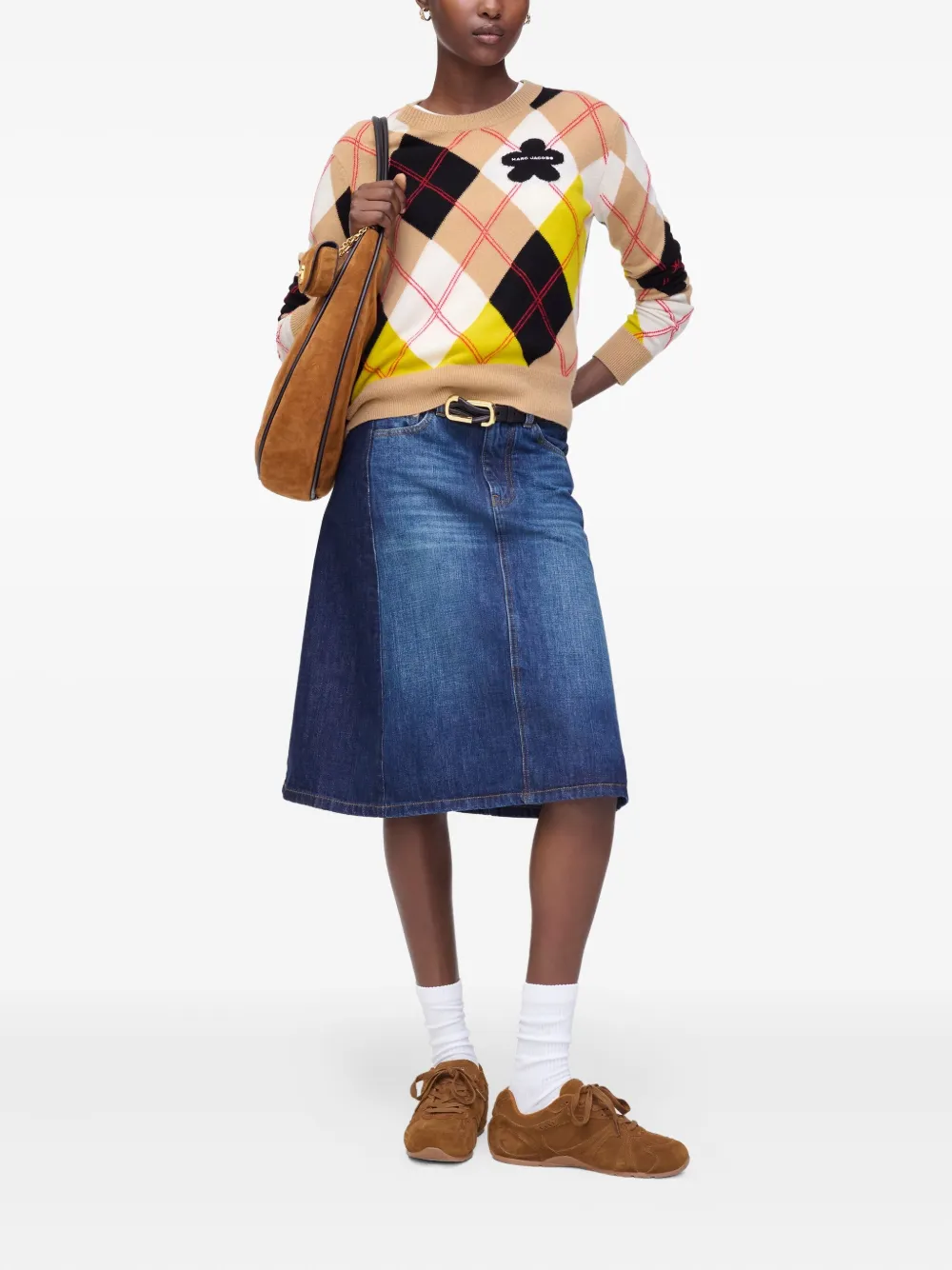 Marc Jacobs two-tone denim skirt - Blauw