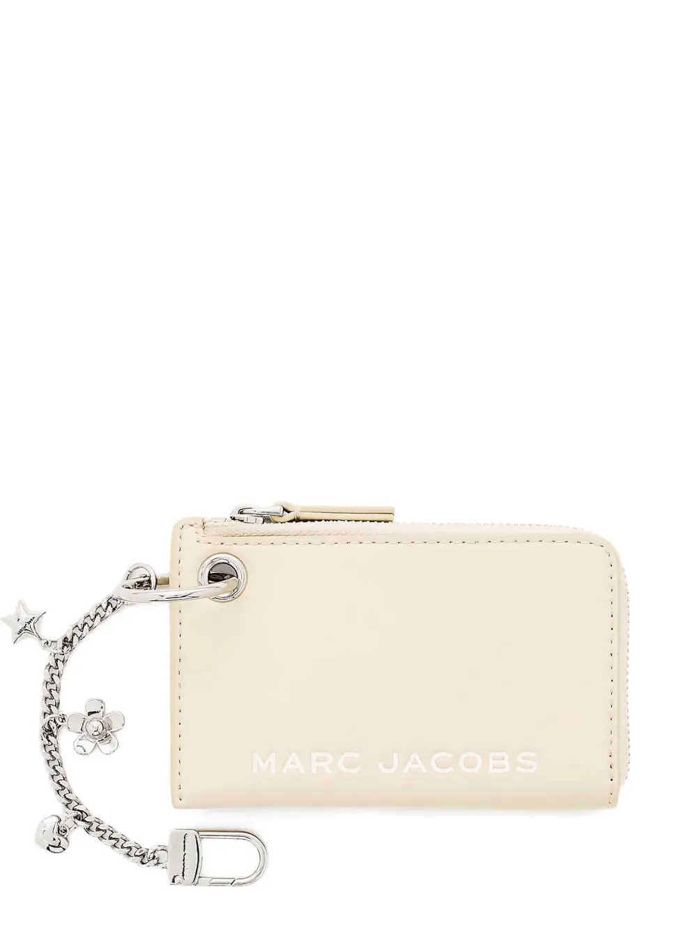 Marc Jacobs top-zip charm wallet - ホワイト Marc Jacobs top-zip charm wallet - ホワイト