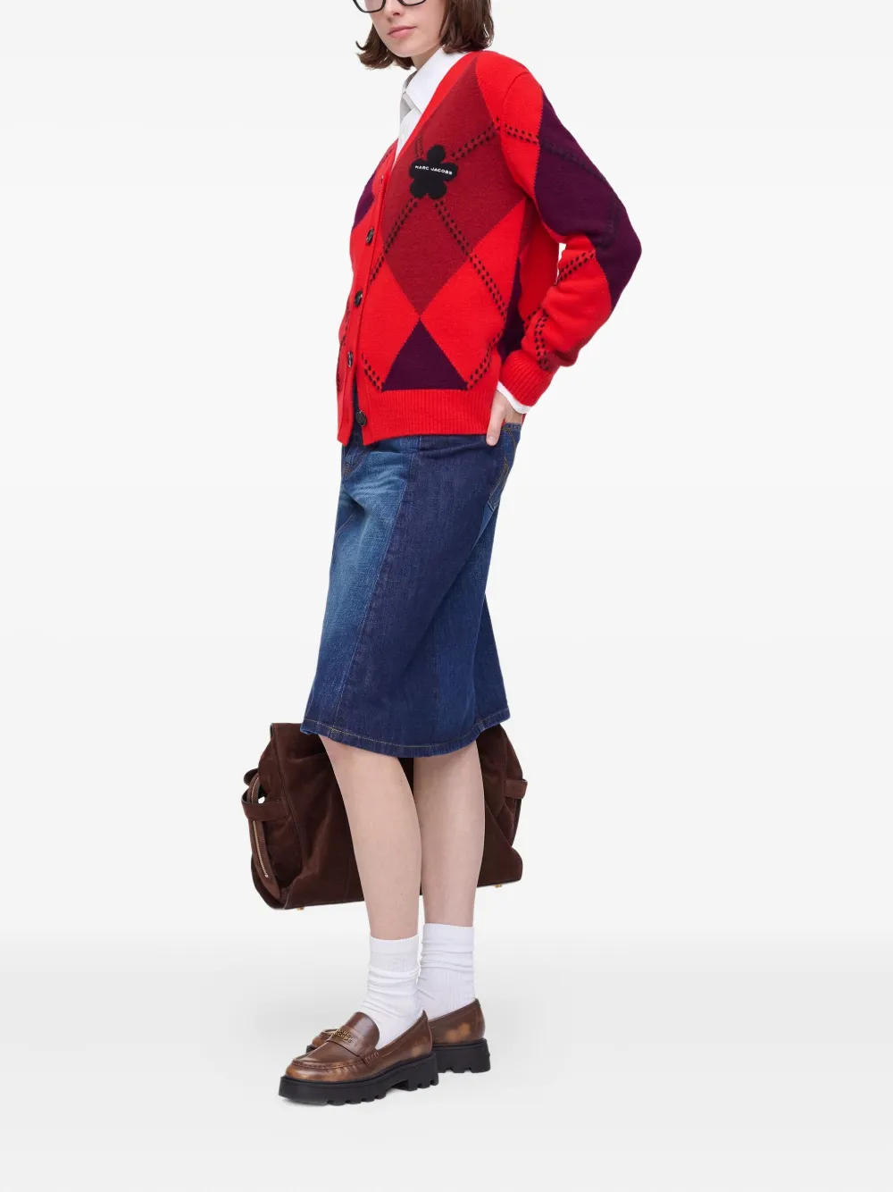 Marc Jacobs Vest met argyle patroon Rood