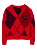 Marc Jacobs argyle daisy cardigan - Red
