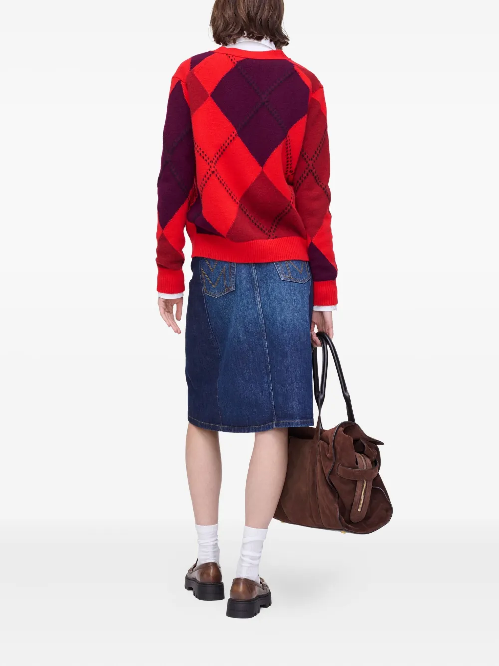 Marc Jacobs Vest met argyle patroon Rood