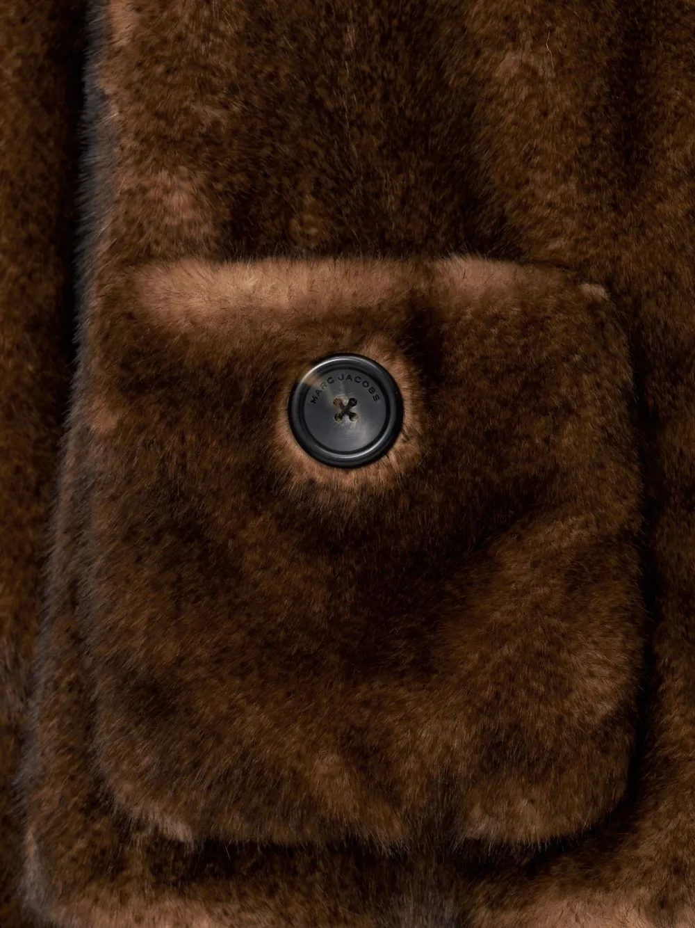 Marc Jacobs Patch-pocket Faux-fur Jacket In Brown