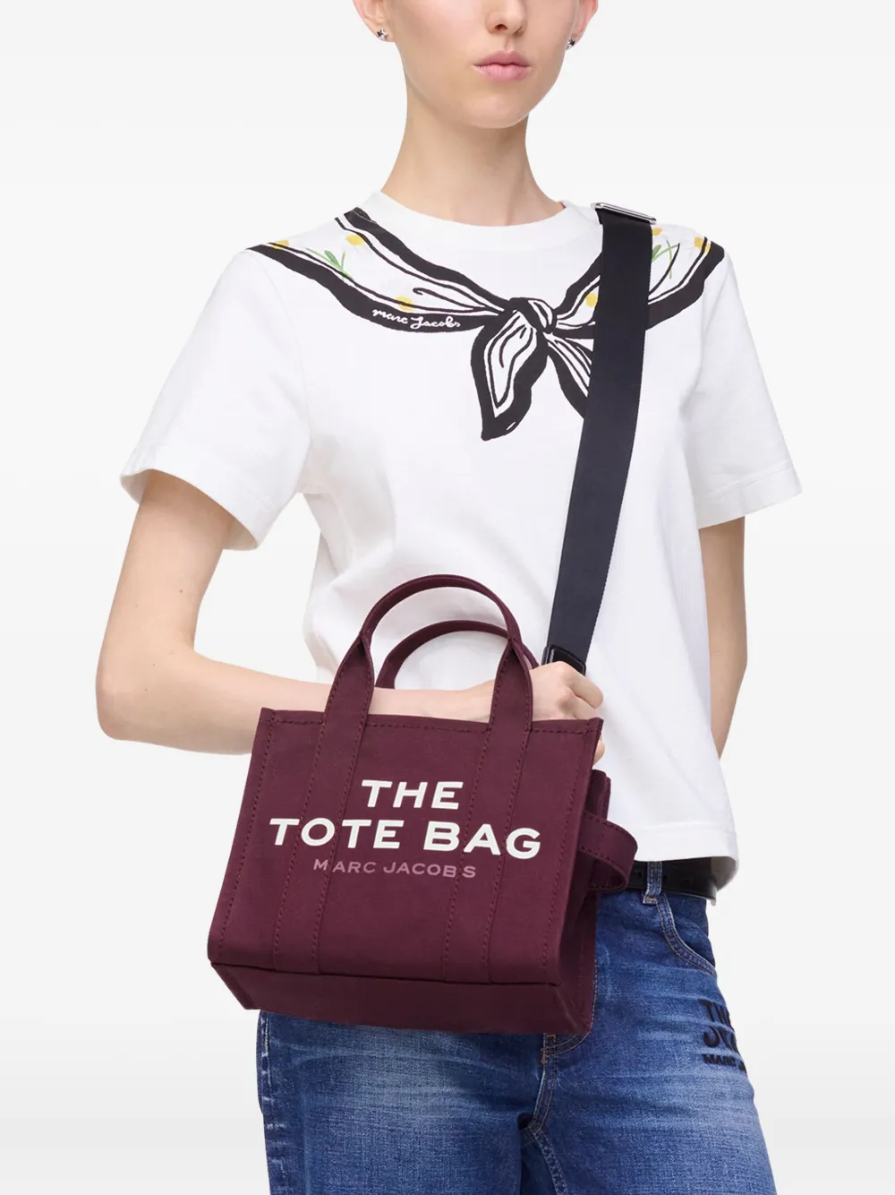 Marc Jacobs The Canvas Small logo-patch tote bag - Paars