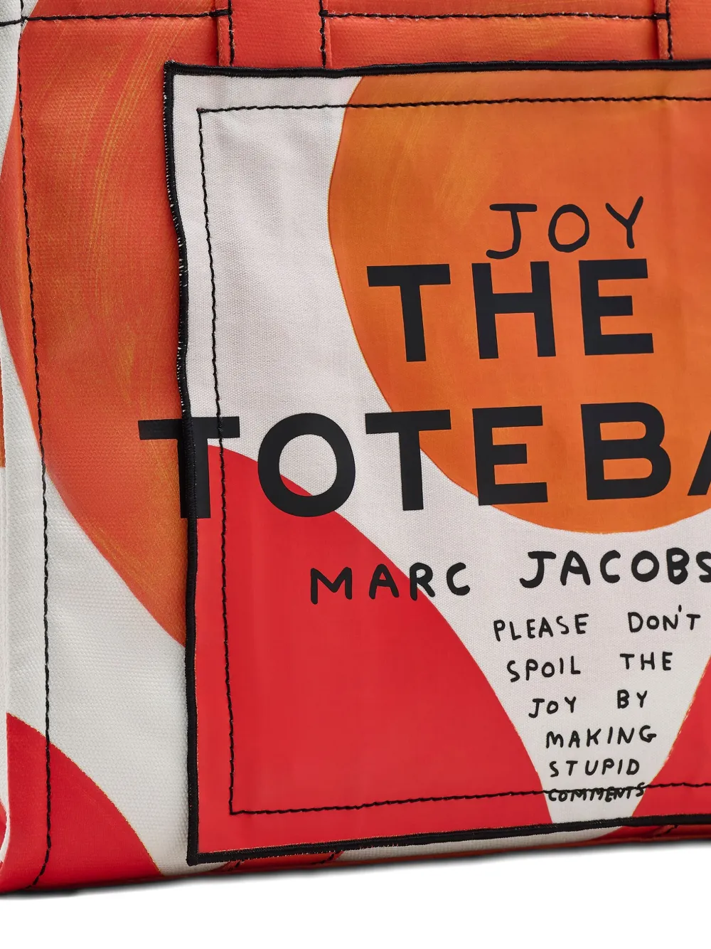 Marc Jacobs X David Shrigley The Canvas Medium Tote Bag In Orange