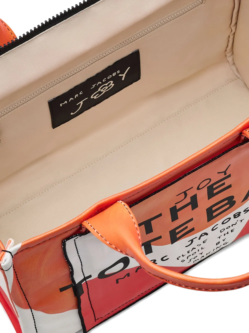 Marc Jacobs X David Shrigley The Canvas Medium Tote Bag In Orange