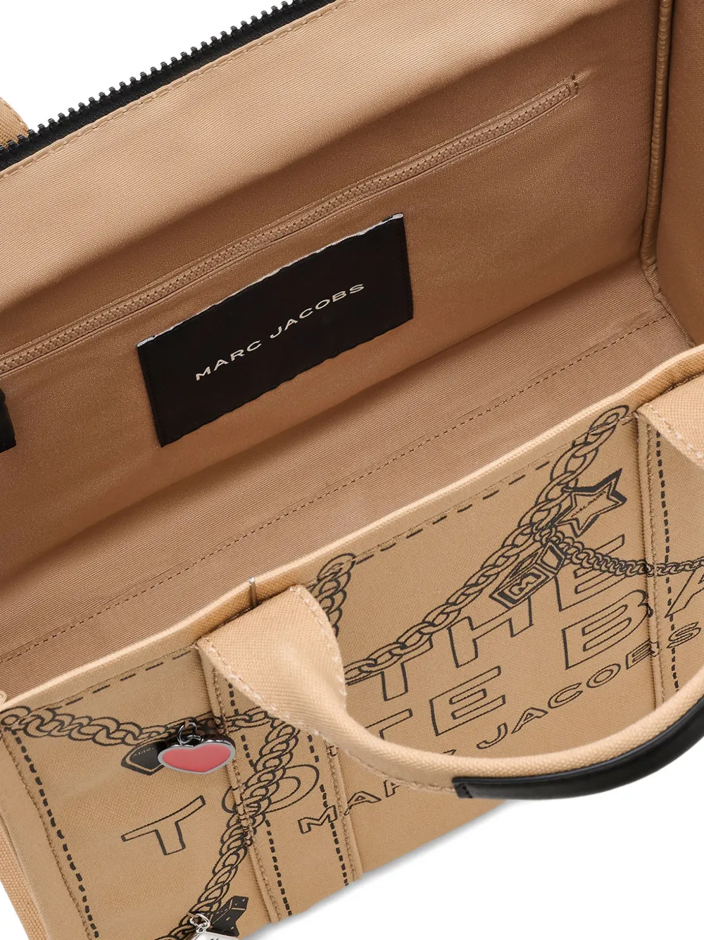 Marc Jacobs The Trompe L'oeil Charm Canvas Medium Tote Bag In Brown