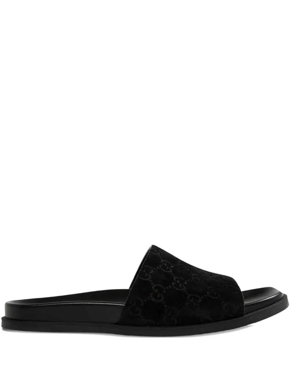 Gucci GG-pattern suede sandals | Black | Image 1