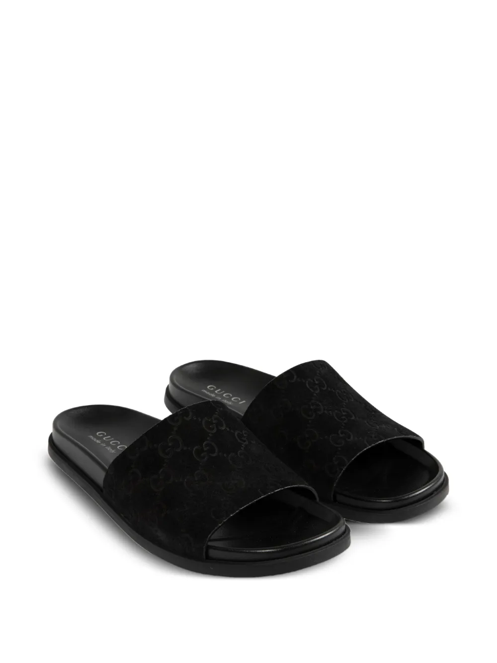Gucci GG-pattern suede sandals Black