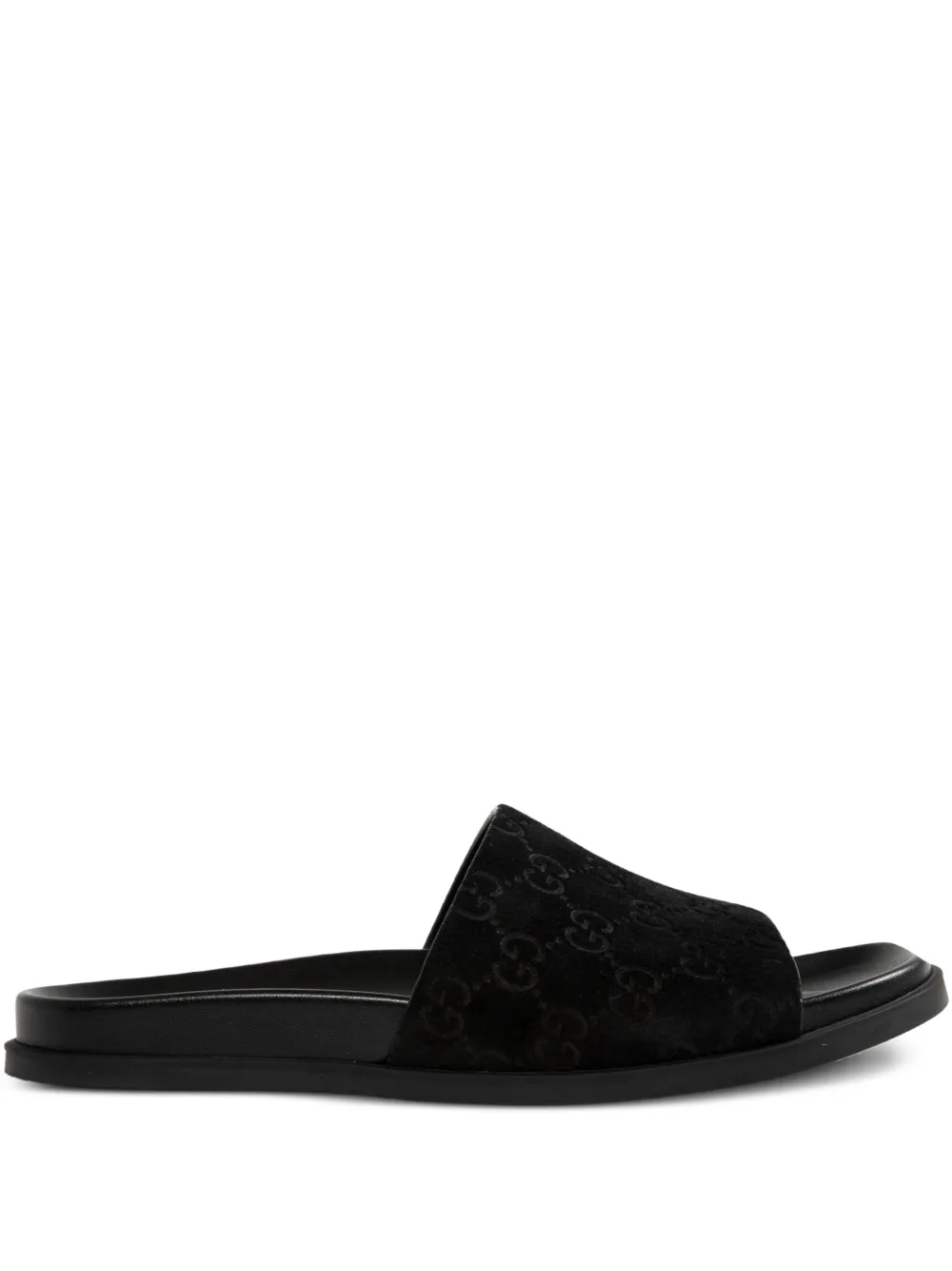 Gucci GG-pattern suede sandals Black