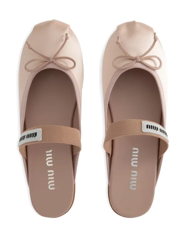 Miu Miu Satin Ballerina Mules | Pink | FARFETCH