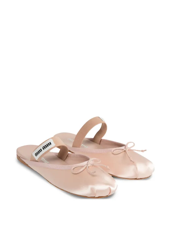 Miu Miu Satin Ballerina Mules | Pink | FARFETCH